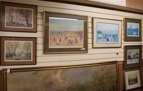 Helen Bradley, seven assorted colour prints, largest 48 x 62cm